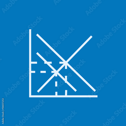 Mathematical graph line icon.