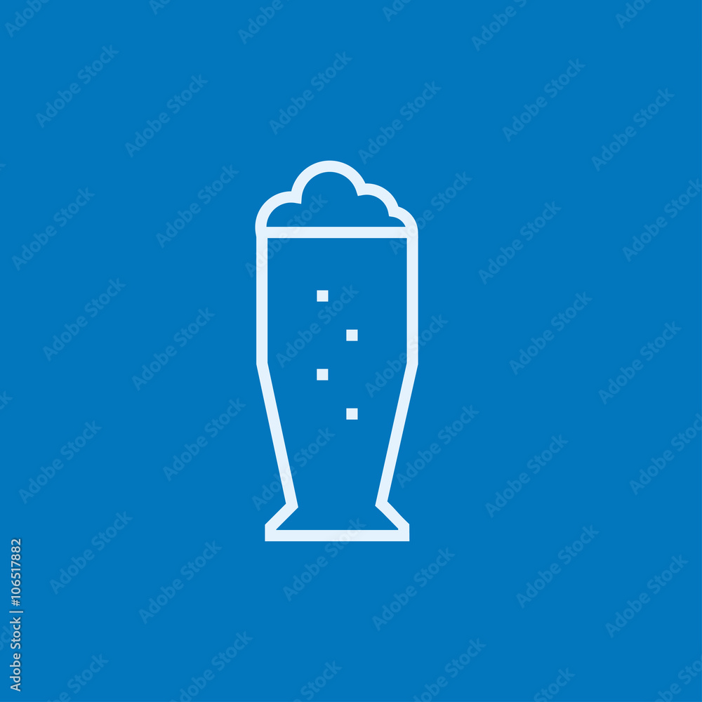 Glass of beer line icon.
