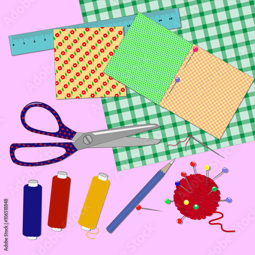 Illustration. Set of patchwork classes.