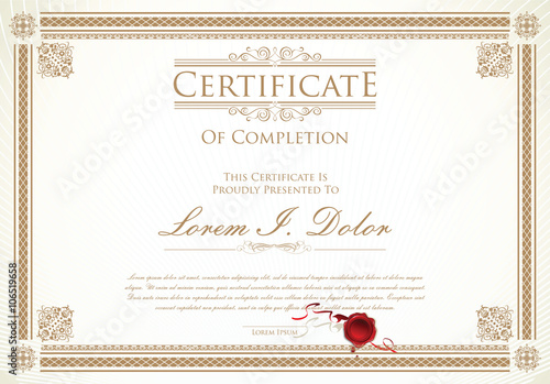 Certificate or diploma template