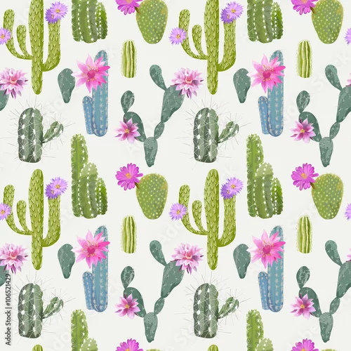 Tapety Tło wektor kaktus. Szwu. Egzotyczna roślina. Tropik