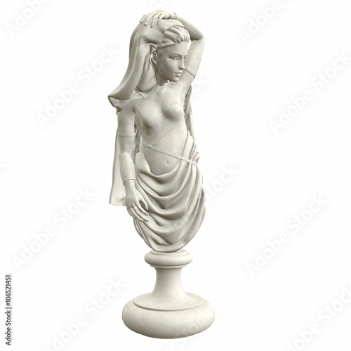 Antique sculpture of a woman. 3d illustration