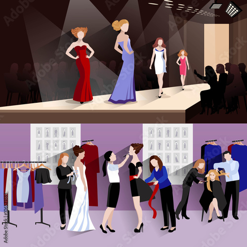 Fashion model banner set