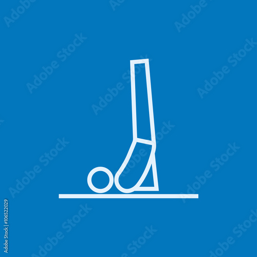 Man practicing yoga line icon.