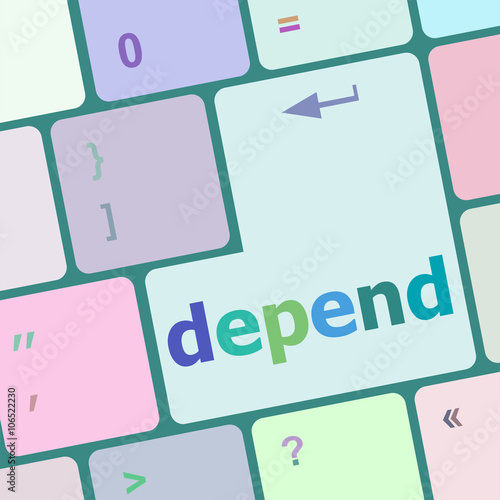 depend button on computer pc keyboard key vector illustration