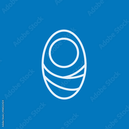 Infant wrapped in swaddling clothes line icon.