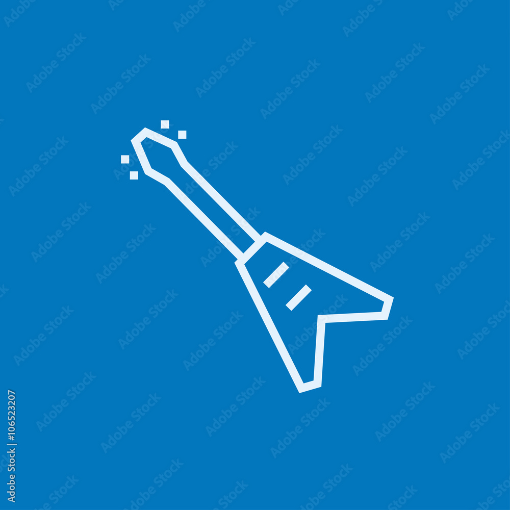 Electric guitar line icon. Electric guitar line icon.