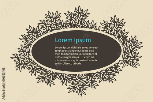 Floral vector frame with foliage.