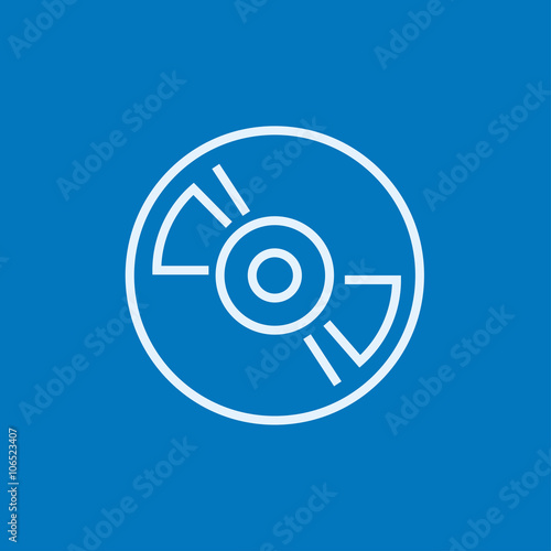 Reel tape deck player recorder line icon.