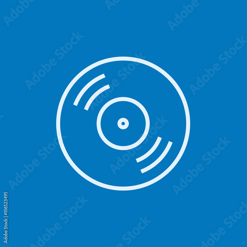 Reel tape deck player recorder line icon.