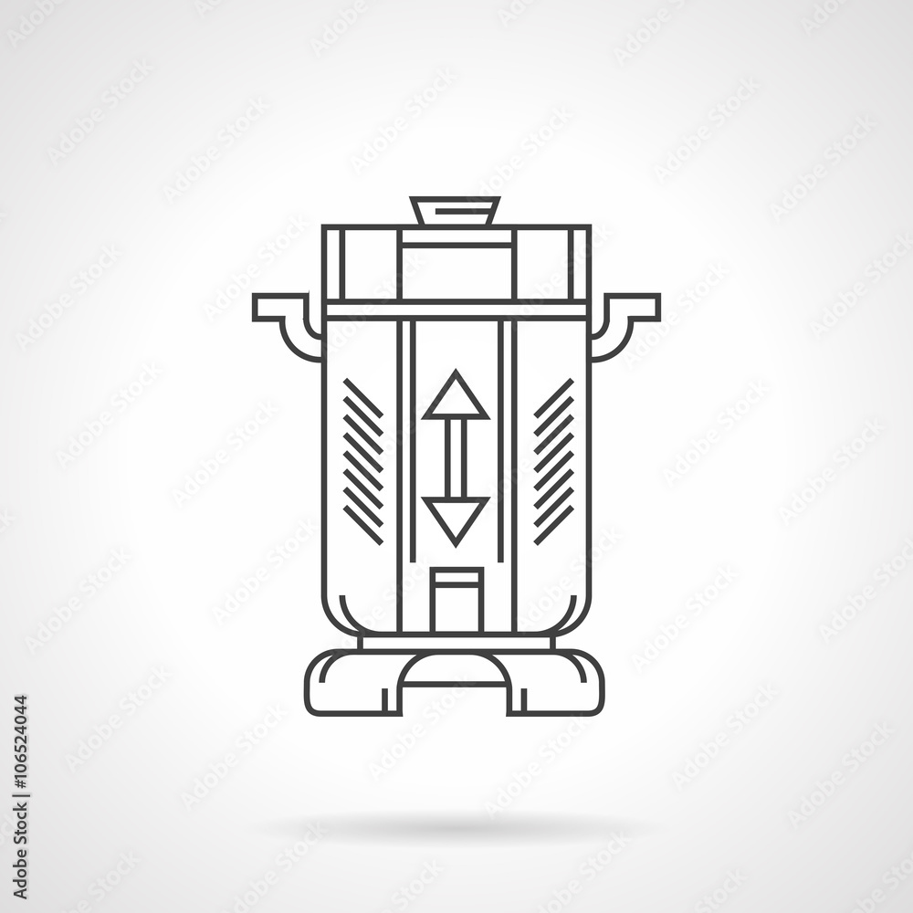 Coffee beans grinder flat line vector icon Coffee beans grinder flat line vector icon