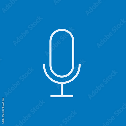 Retro microphone line icon.