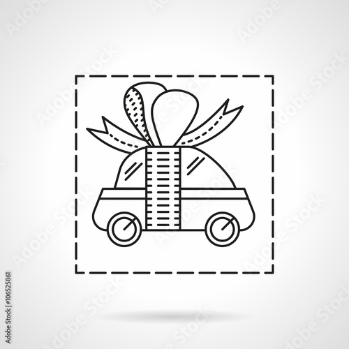 Car prize flat line vector icon