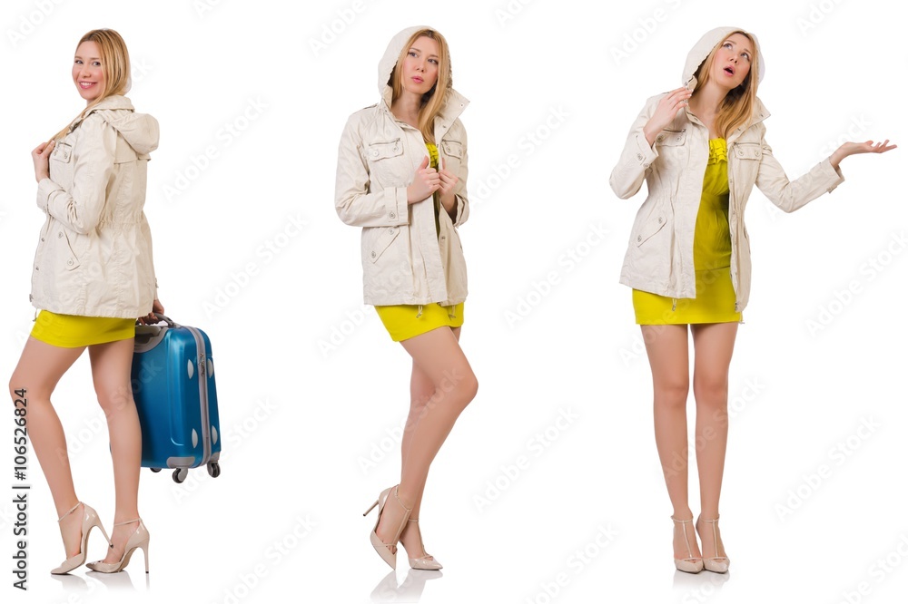 Woman in various poses isolated on white Woman in various poses isolated on white
