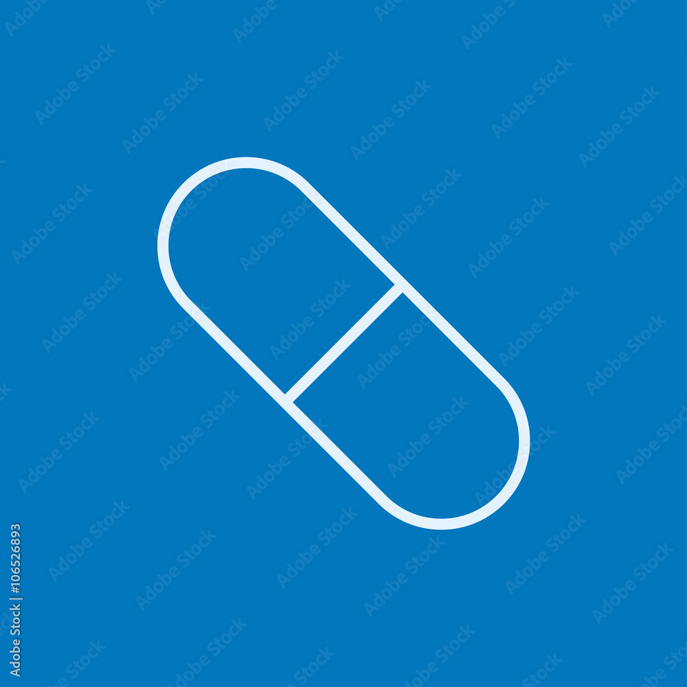 Capsule pill line icon. Capsule pill line icon.
