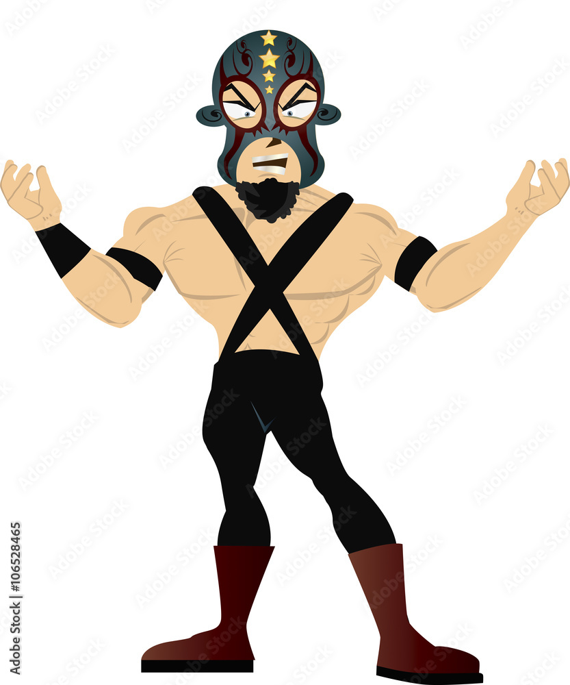 vector image of a mexican wrestler wearing face mask. vector image of a mexican wrestler wearing face mask.