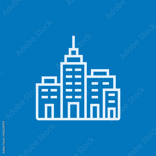 Residential buildings line icon. © Visual Generation