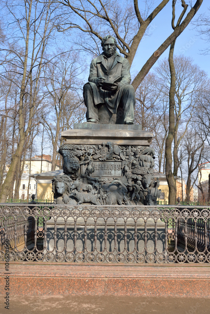 Monument to Ivan Krylov in the Summer Garden.