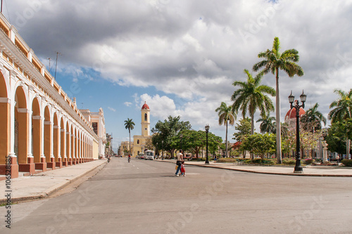 Square in the center of Cienfuegos town, Cuba.