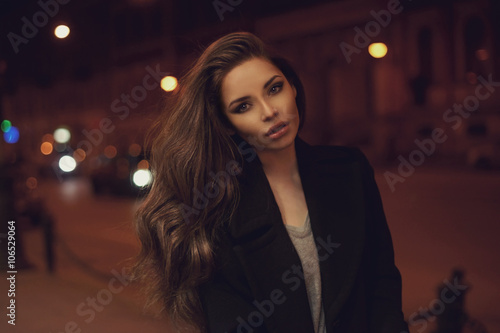 stylish girl in night city © Dmitry Tsvetkov