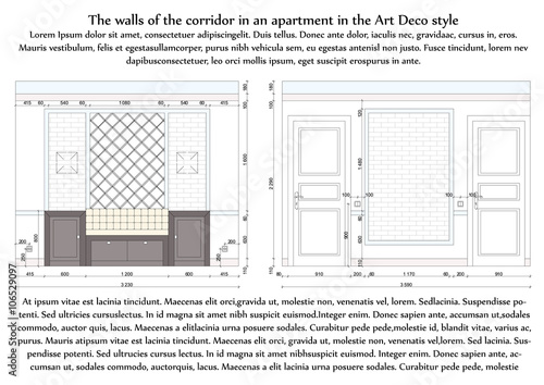 Vector illustration reamer the walls of the corridor