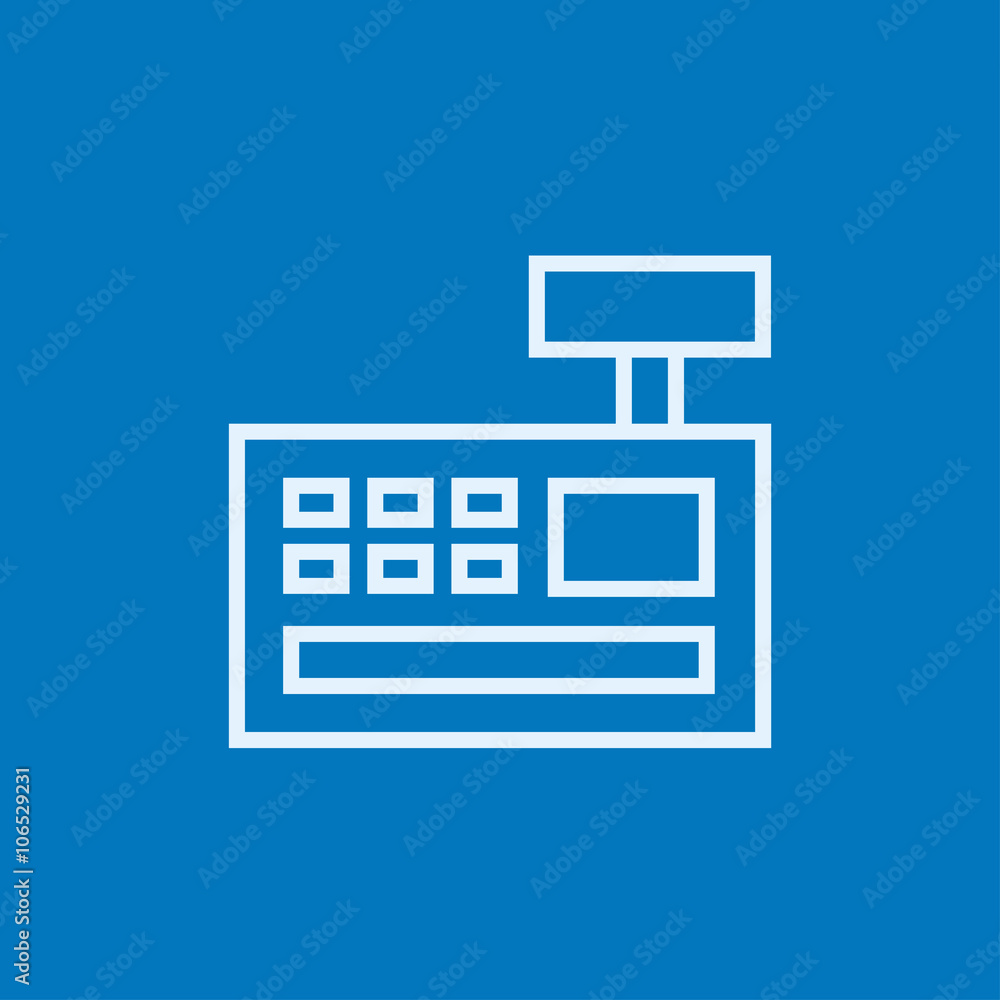 Cash register machine line icon. Cash register machine line icon.