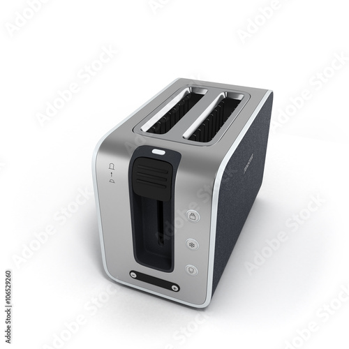 modern empty toaster isolated on white background