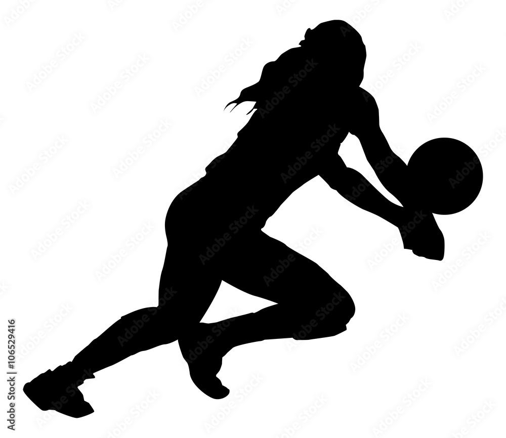 volleyball silhouette female Stock Vector | Adobe Stock