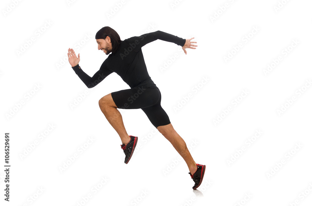 Young man doing sports isolated on the white Young man doing sports isolated on the white