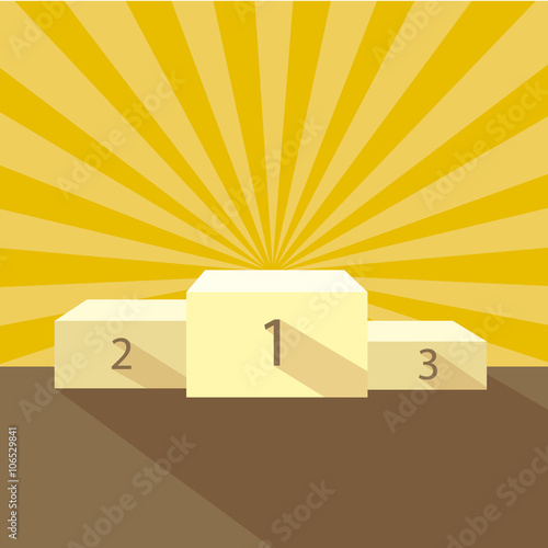 Podium for winners in competition, vector illustration