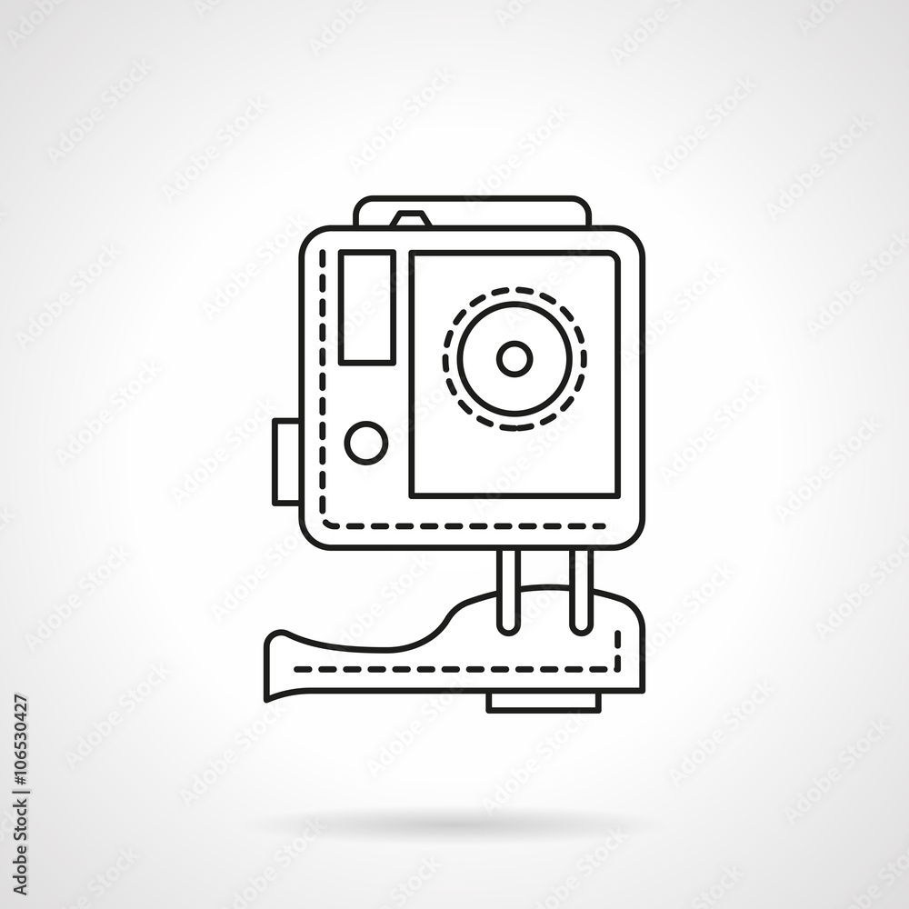 Fototapeta premium Sport camera flat line vector icon