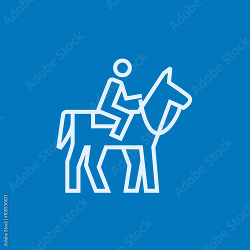 Horse riding line icon.