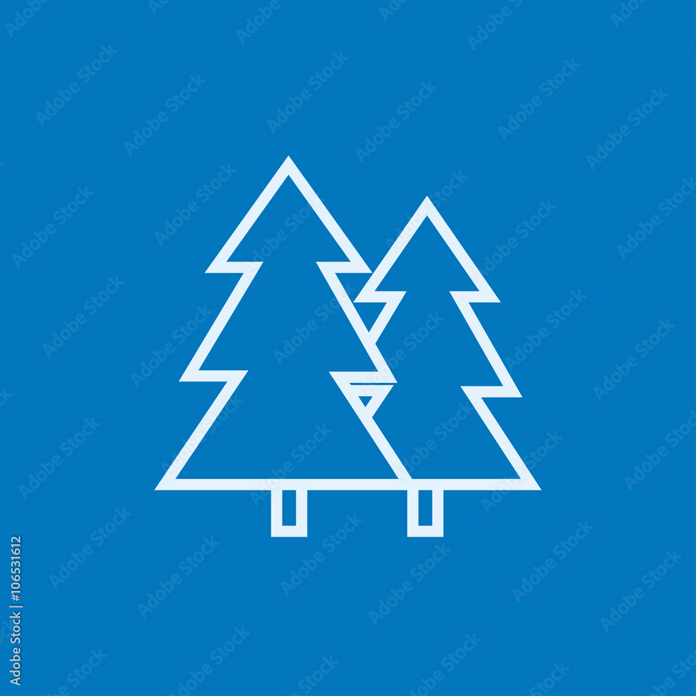 Pine trees line icon. Pine trees line icon.