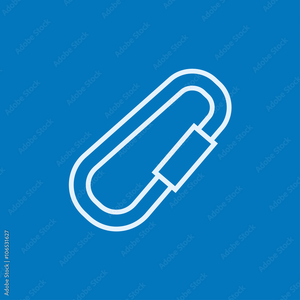 Climbing carabiner line icon. Climbing carabiner line icon.