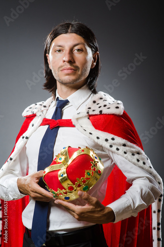 Young king businessman in royal concept