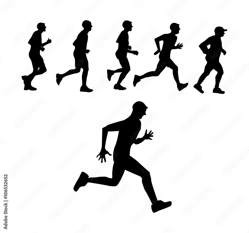 men running illustration
