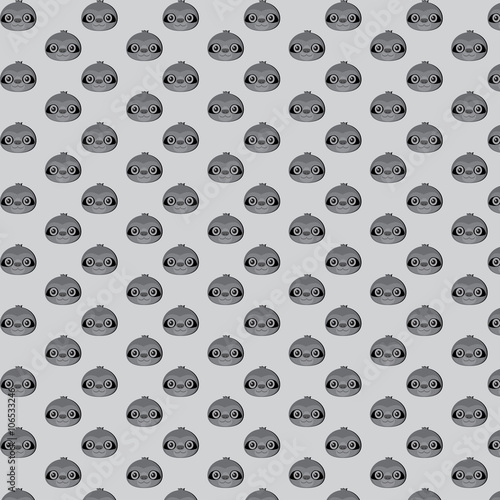 Vector pattern with cute cartoon sloth