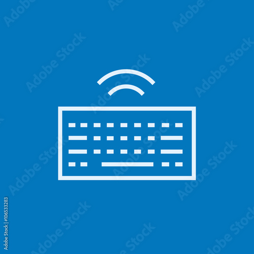 Wireless keyboard line icon.