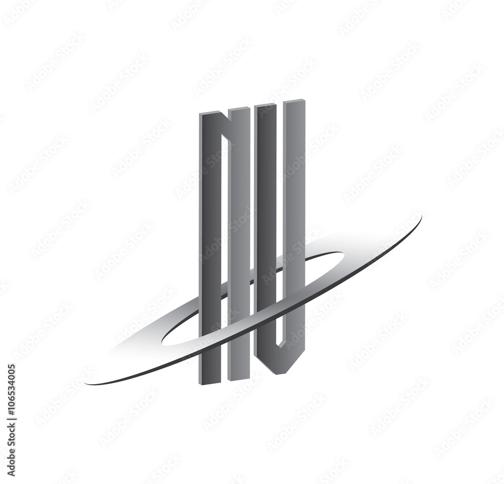 NV initial logo with silver sphere NV initial logo with silver sphere