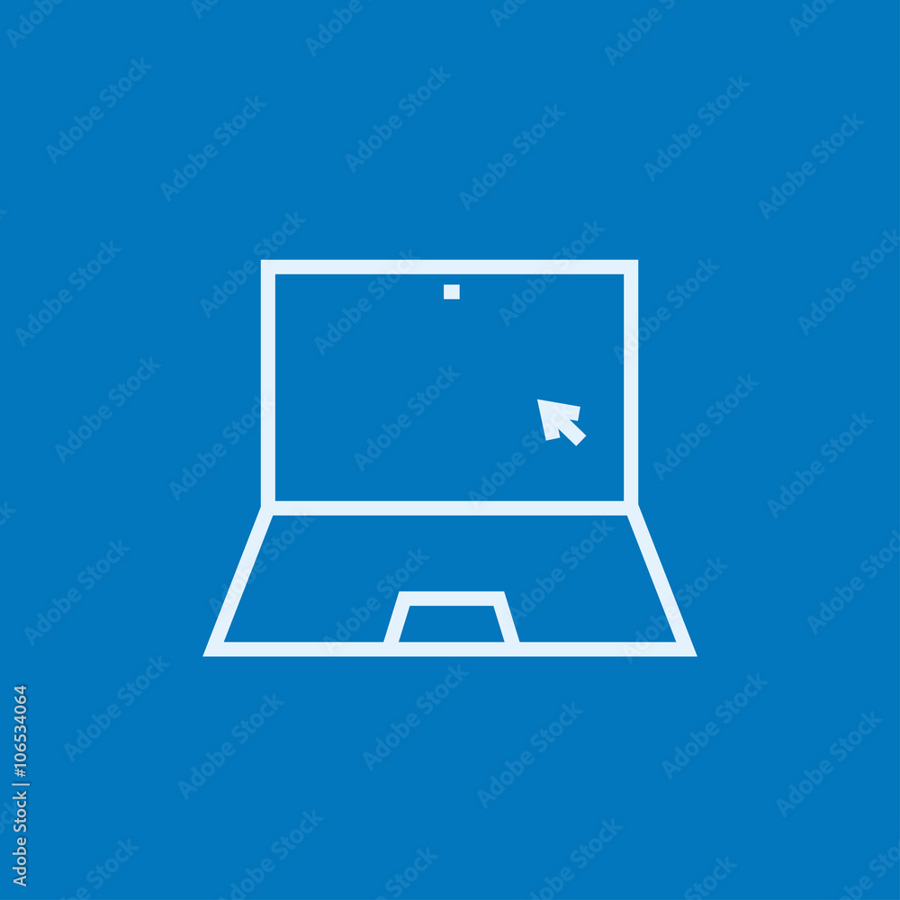 Laptop with cursor line icon. Laptop with cursor line icon.