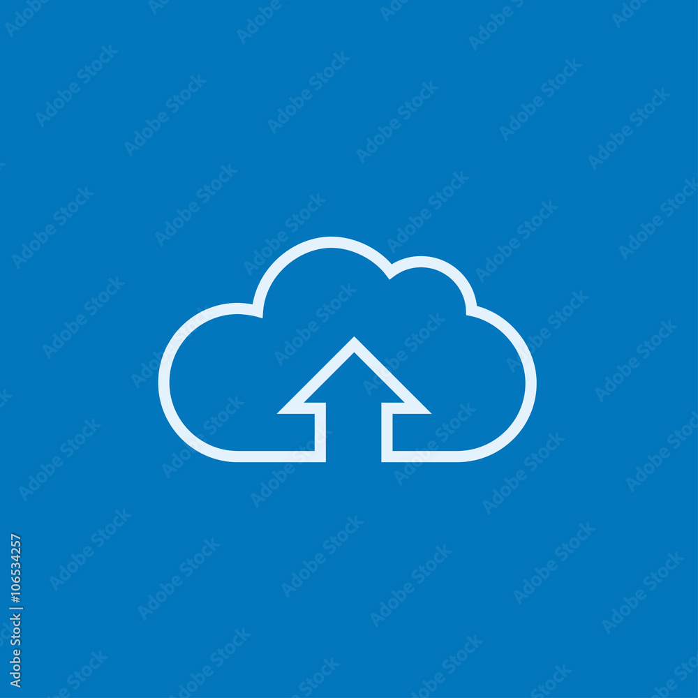 Cloud with arrow up line icon. Cloud with arrow up line icon.