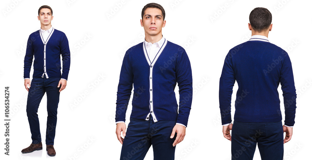 Obraz premium Young man in fashion concept isolated on white