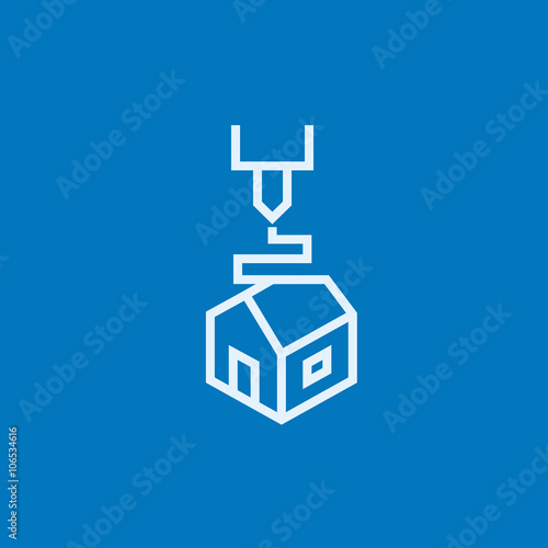 Tree D printing line icon.