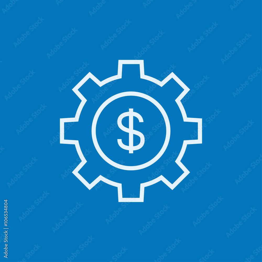Gear with dollar sign line icon. Gear with dollar sign line icon.