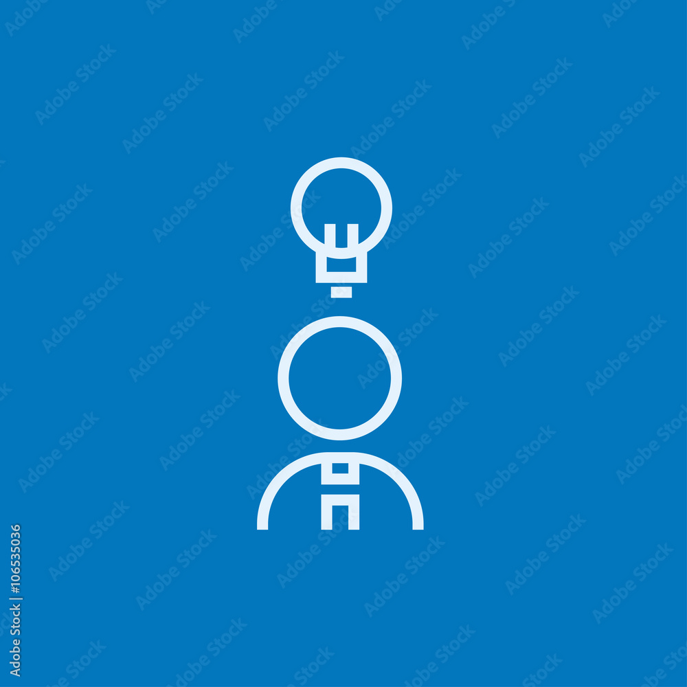 Businessman with idea line icon. Businessman with idea line icon.