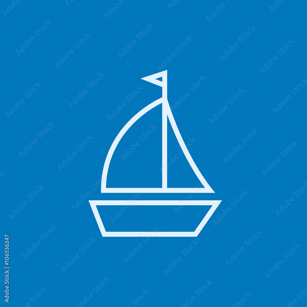 Sailboat line icon. Sailboat line icon.