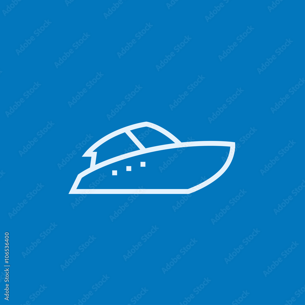 Speedboat line icon.