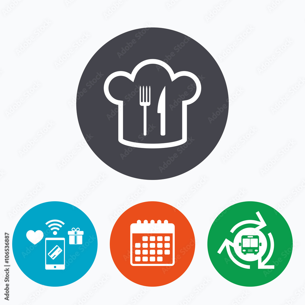 Chef hat sign icon. Cooking symbol.