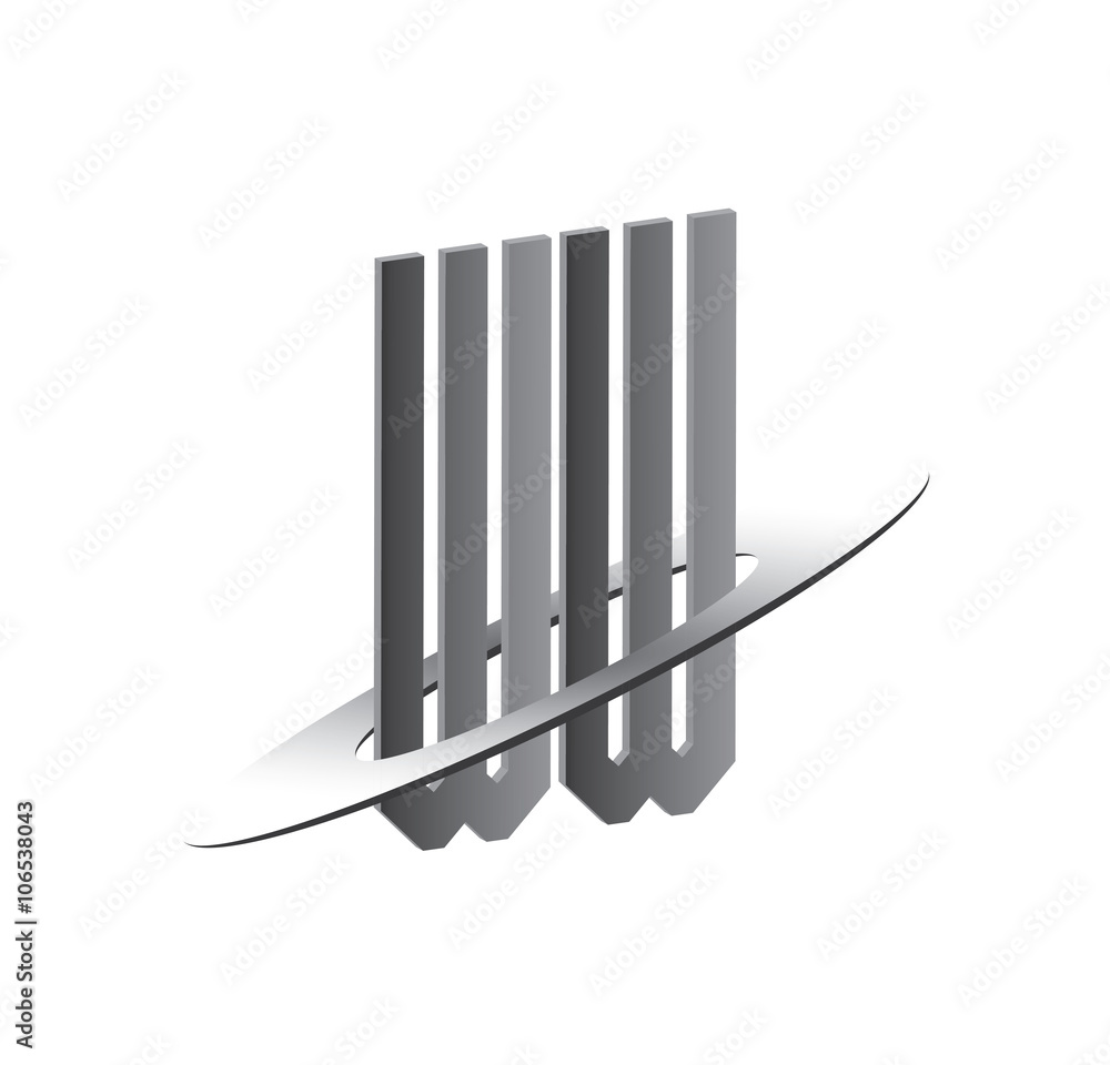 Obraz premium WW initial logo with silver sphere