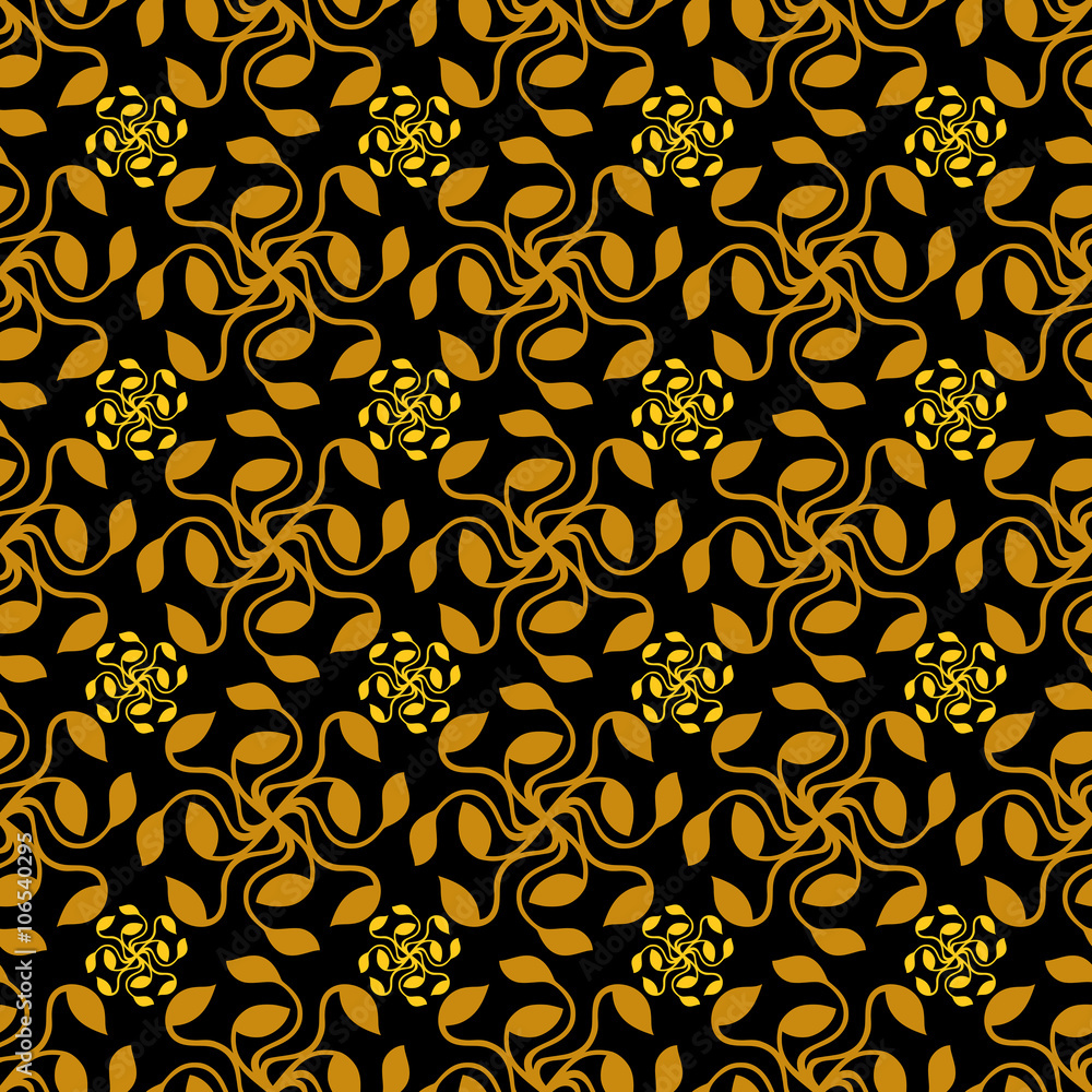Retro style seamless pattern, floral wrapping paper
